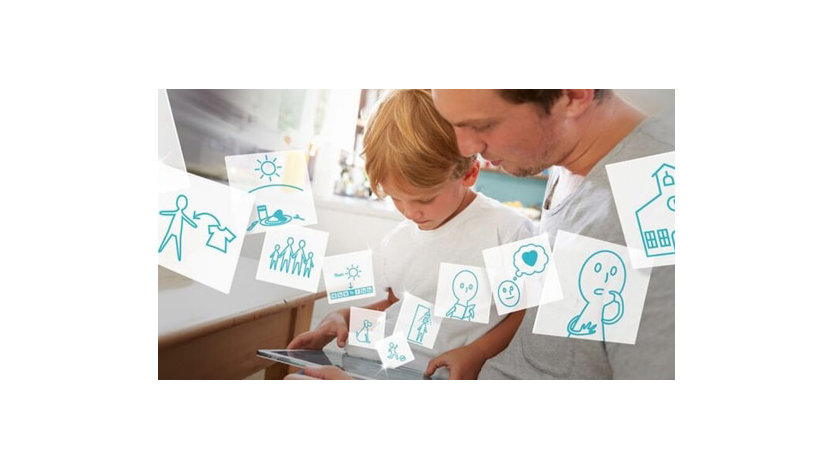 Father and son using SwiftKey Symbols